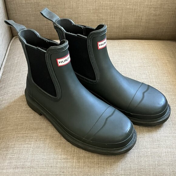 Hunter Chelsea Short Rain Boots Women's Size 8 Dark Hunter Green - Picture 2 of 13
